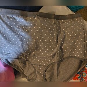 Set Of 4 Cacique Gray and White Polka Dot  , Floral Cotton High Waist Briefs